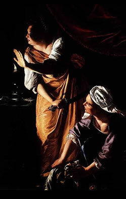 Judith y su sirviente con la cabeza de Holofernes. Artemisia Gentileschi