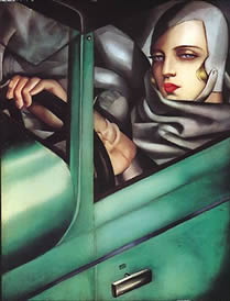 Autorretrato en el Bugatti verde. Tamara de Lempicka.