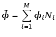 $\displaystyle \tilde{\phi} = \sum_{i=1}^M \phi_i N_i$